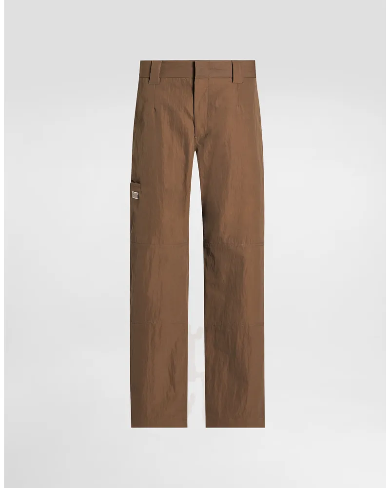 Dolce & Gabbana Cargohose Aus Baumwolle Mit Plakette - Mann Hosen Und Shorts Beige Beige