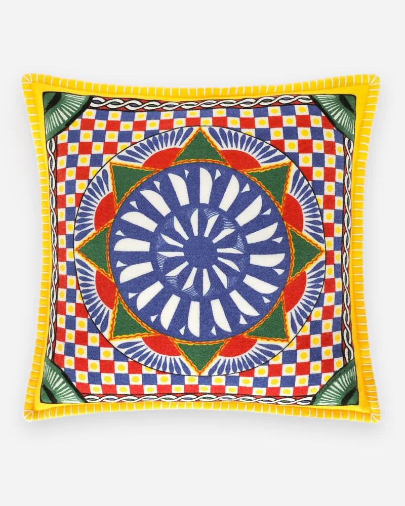 Dolce & Gabbana Cashmere Jacquard Cushion Medium - Mittelgroße Kissen Multicolor Multicolor