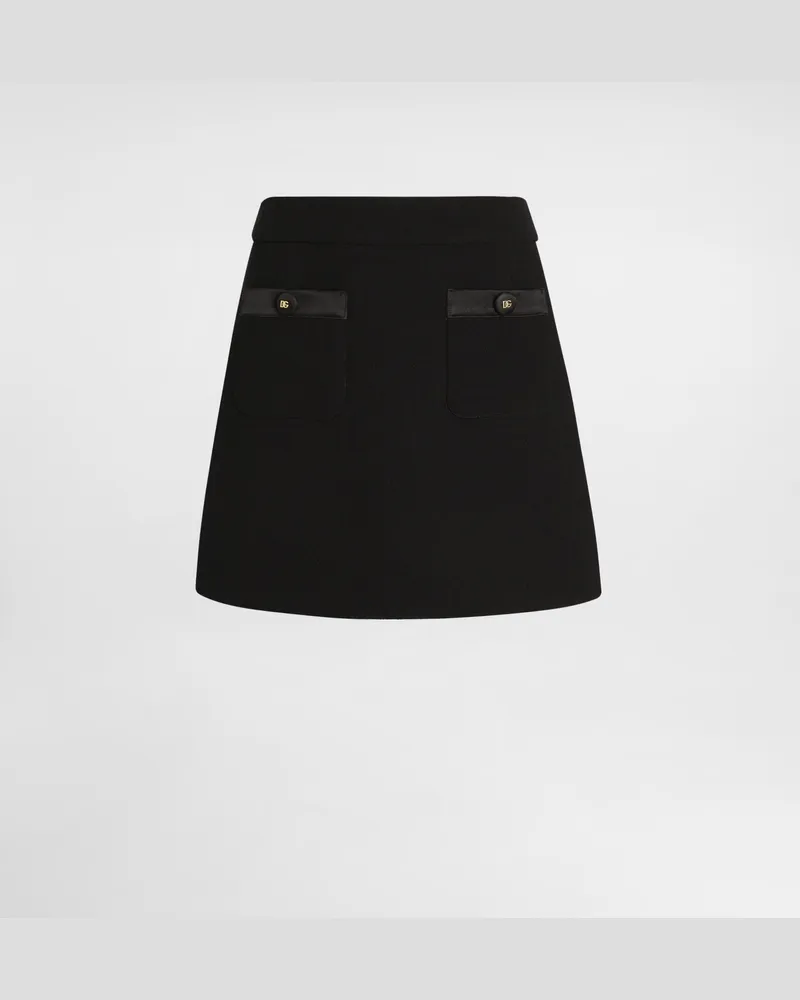 Dolce & Gabbana A-linien-minirock Aus Wollkrepp - Frau Röcke Schwarz Schwarz