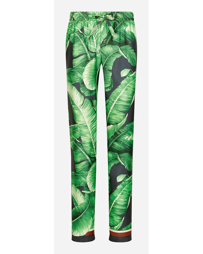 Dolce & Gabbana Pyjamahose aus Seide Bananenbaum-Print Print