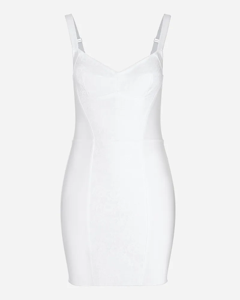 Dolce & Gabbana Corset-style Slip Dress - Frau Kleider Wei� Satin Weiss
