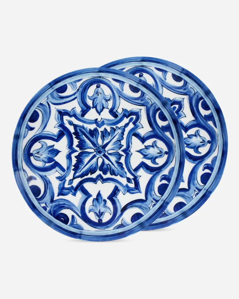 Dolce & Gabbana Set 2 Porcelain Dinner Plates - Flache Teller Mehrfarbig Mehrfarbig