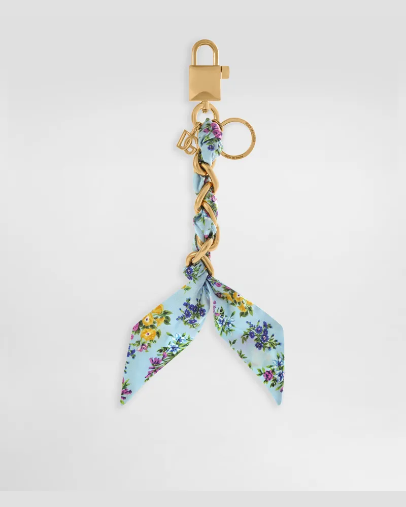 Dolce & Gabbana Printed Satin Keychain - Frau Collection Multicolor Multicolor