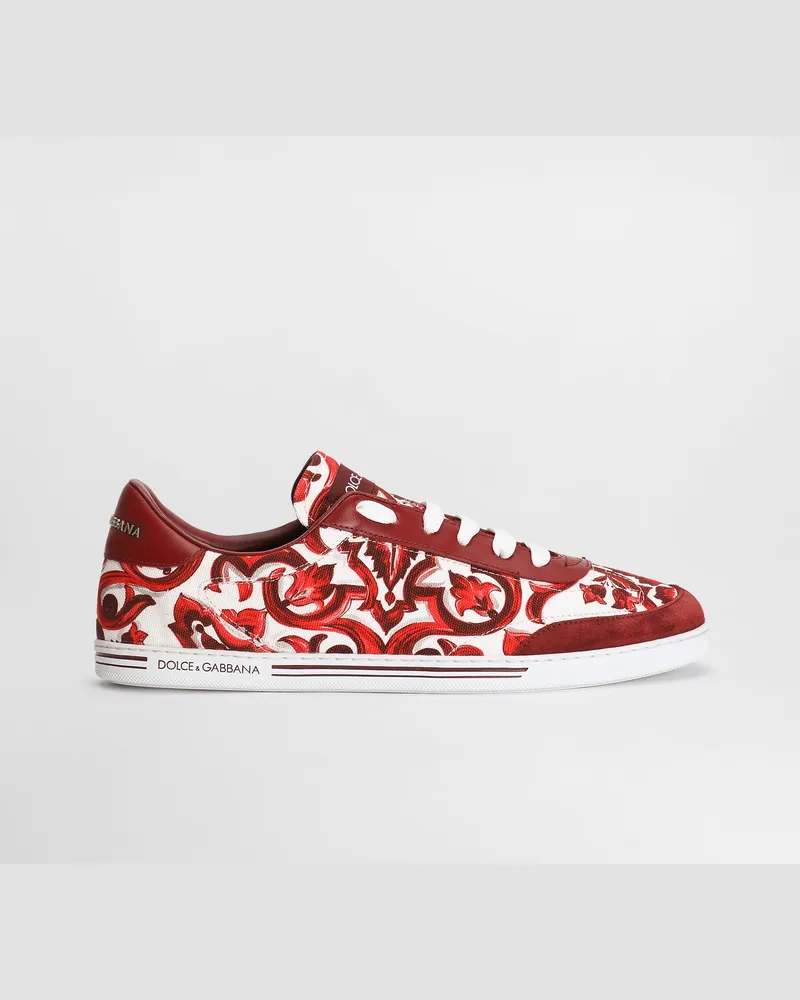 Dolce & Gabbana Sneaker Saint Tropez Light Aus Baumwolle Mit Majolika-print - Mann Sneakers Mehrfarbig Mehrfarbig