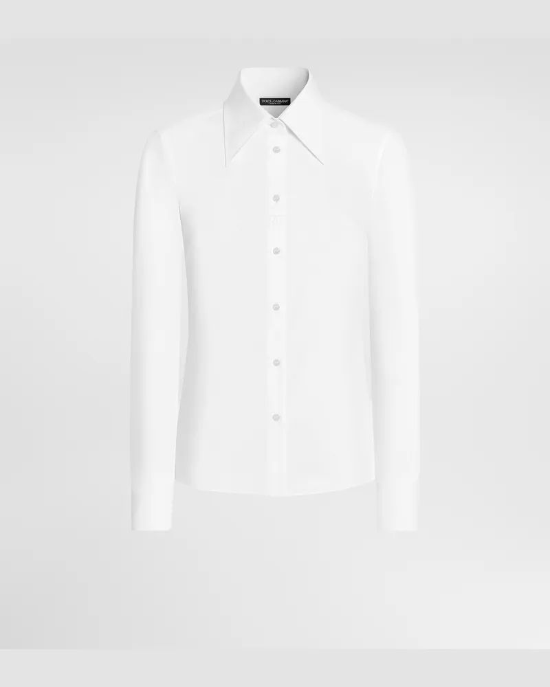 Dolce & Gabbana Hemd Aus Popeline - Frau Blusen Und Tops Wei Weiss
