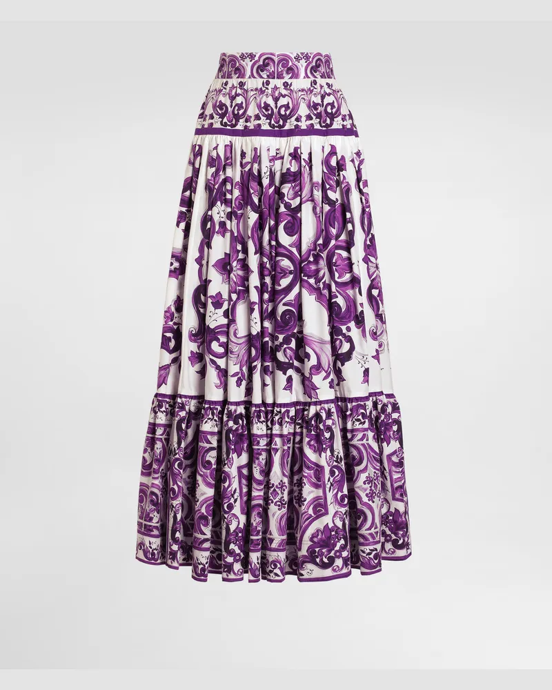 Dolce & Gabbana Majolica-print Long Skirt - Frau Röcke Multicolor Multicolor