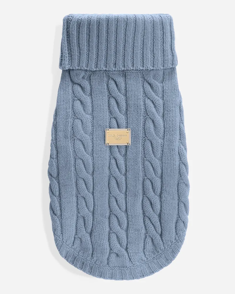 Dolce & Gabbana Wollpullover Für Hunde - Mann Accessoires Für Hunde Hellblau Azurblau