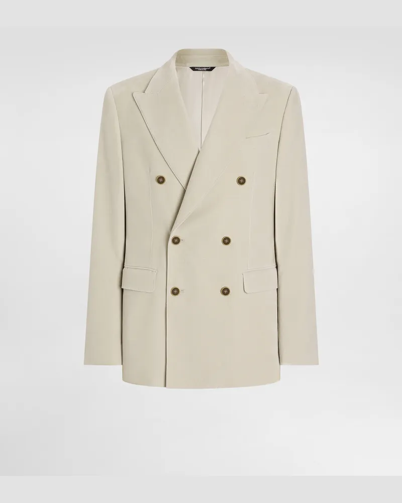 Dolce & Gabbana Zweireihige Samtjacke - Mann Anzüge Und Blazer Beige Beige