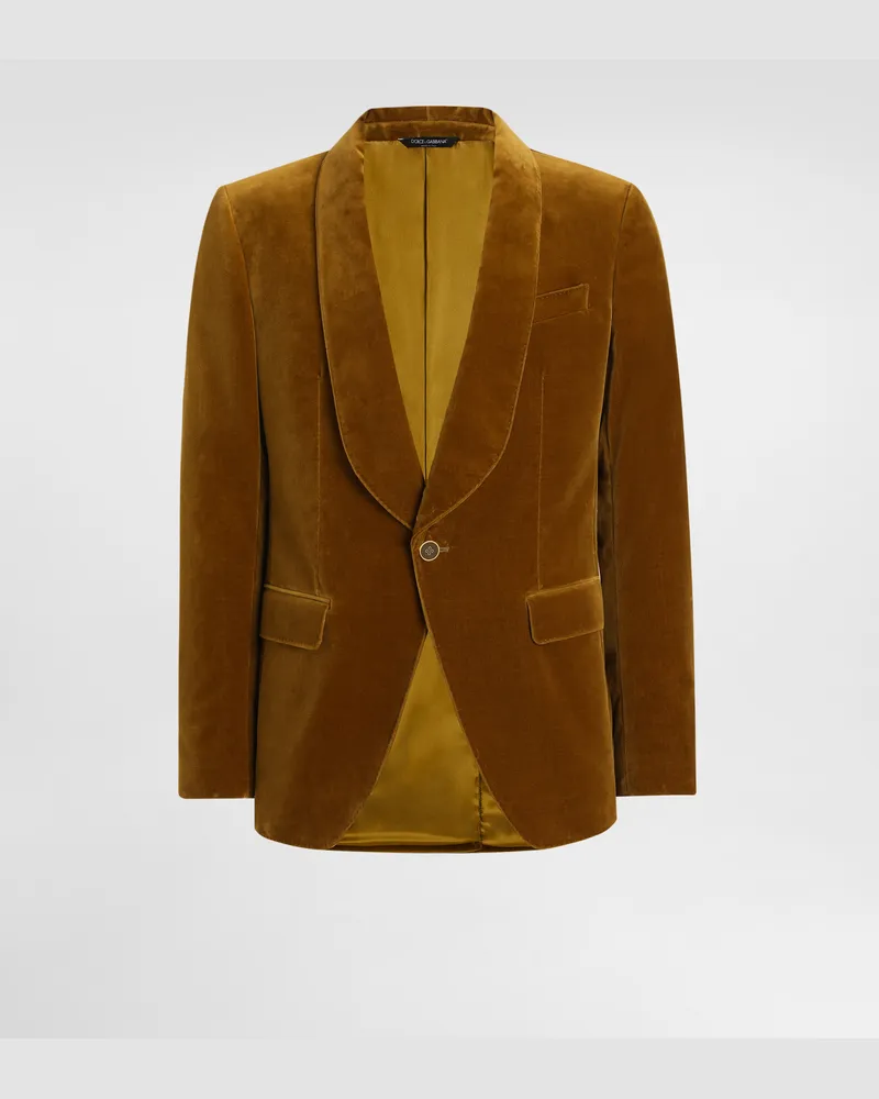 Dolce & Gabbana Einreihige Samtjacke - Mann Anzüge Und Blazer Gelb Gelb