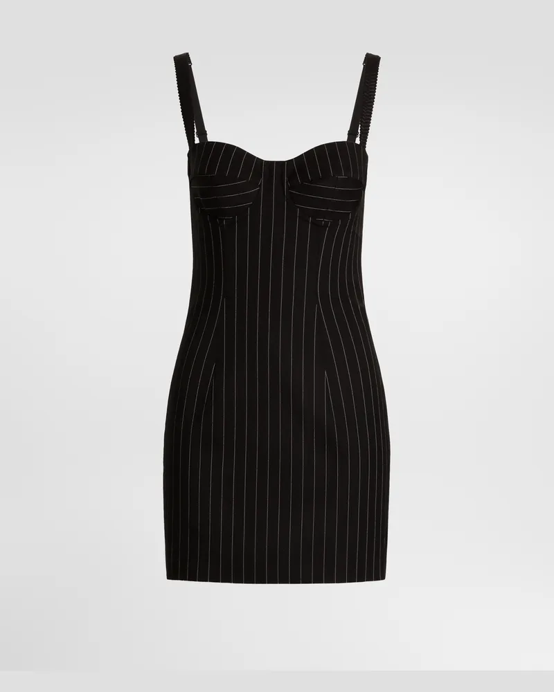 Dolce & Gabbana Kleid Aus Wolle In Nadelstreifenoptik - Frau Kleider #n/d Wolle Mehrfarbig