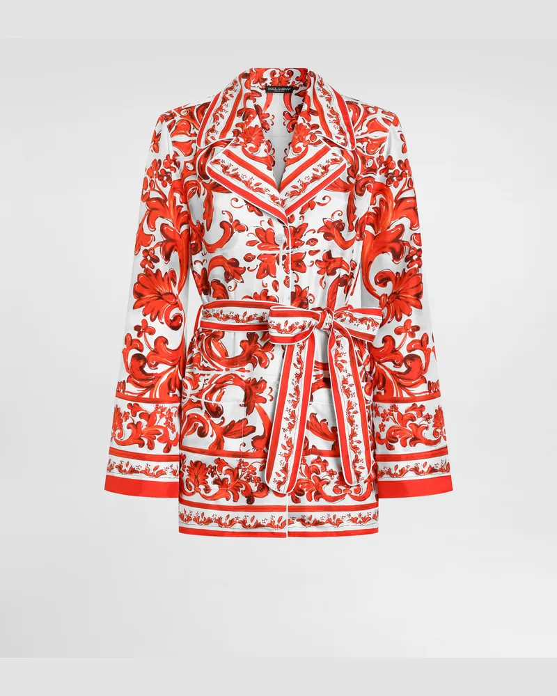 Dolce & Gabbana Hemd Vanity Aus Seide Mit Majolika-print - Frau Blusen Und Tops Mehrfarbig Multicolor