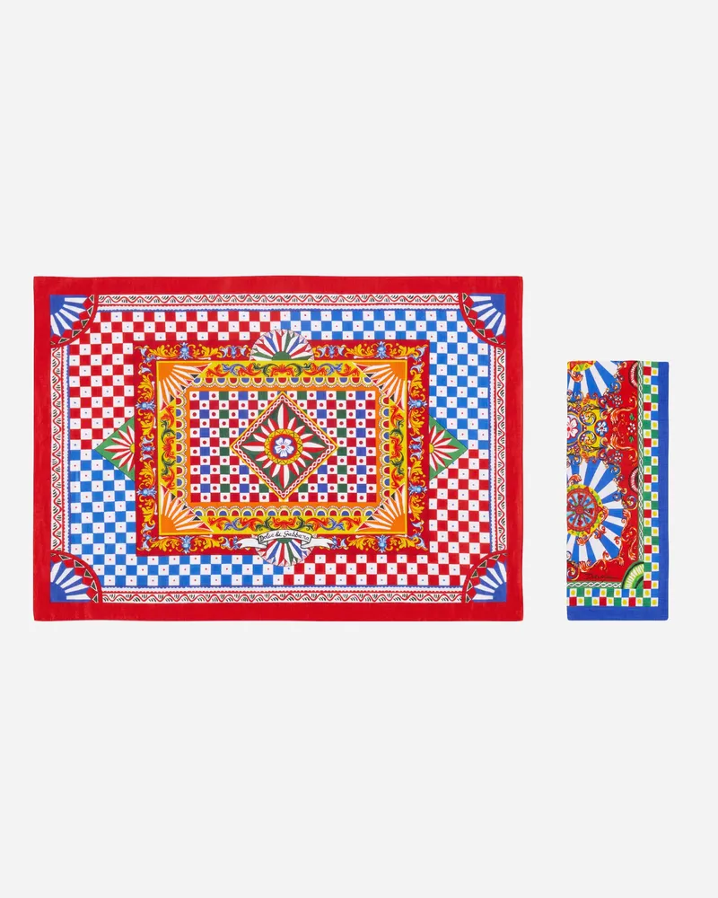 Dolce & Gabbana Set Platzdeckchen Und Serviette Aus Leinen - Sets Platzdeckchen Und Serviette Mehrfarbig Mehrfarbig