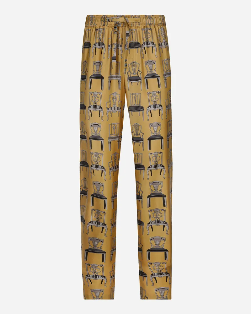 Dolce & Gabbana Jogginghose Aus Seidentwill Mit Print - Mann Hosen Und Shorts Drucken Drucken