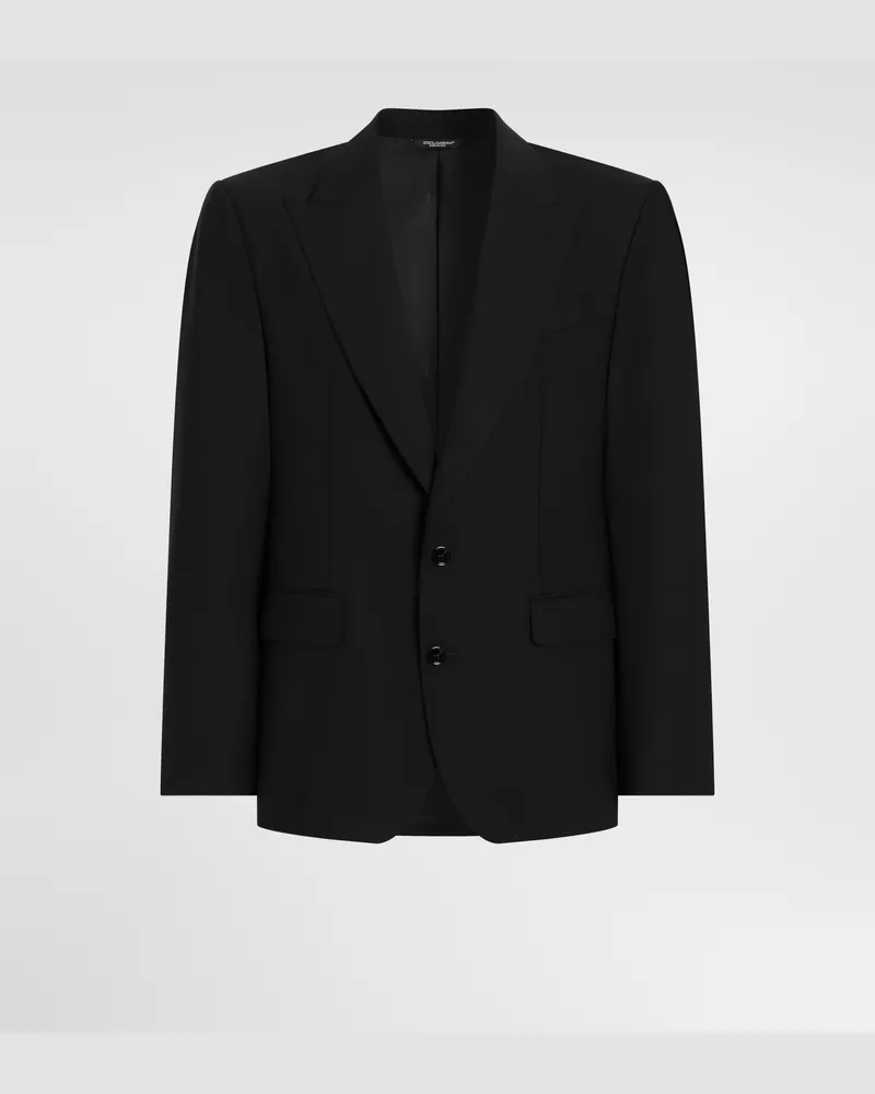 Dolce & Gabbana Sakko Sicilia Light Aus Wolle Mit Einreiher-verschluss - Mann Anzüge Und Blazer Schwarz Schwarz