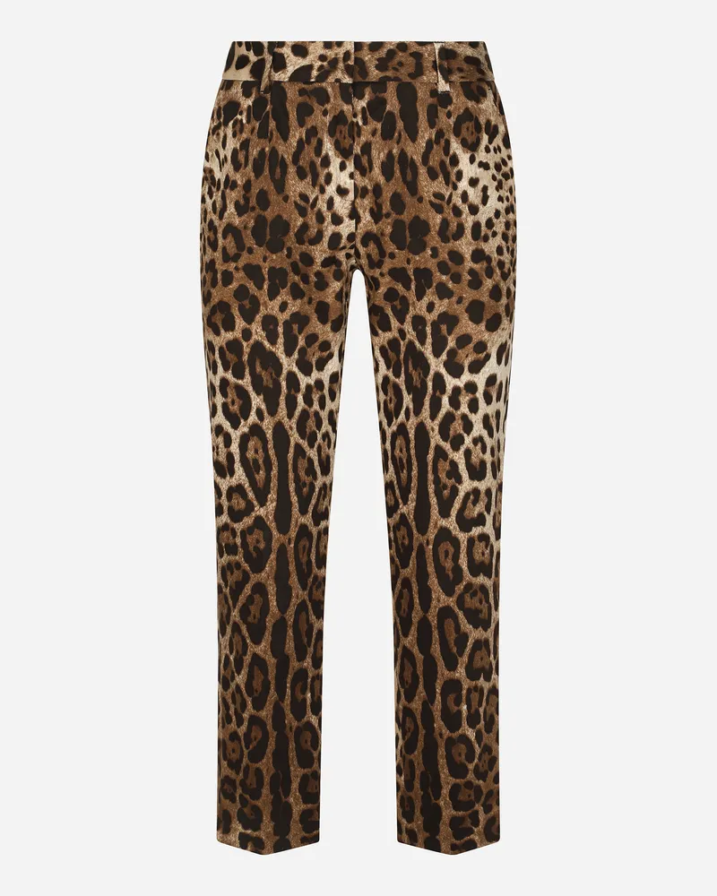Dolce & Gabbana Hose Aus Drillich Leoprint - Frau Hosen Und Shorts Animalprint Animal-print