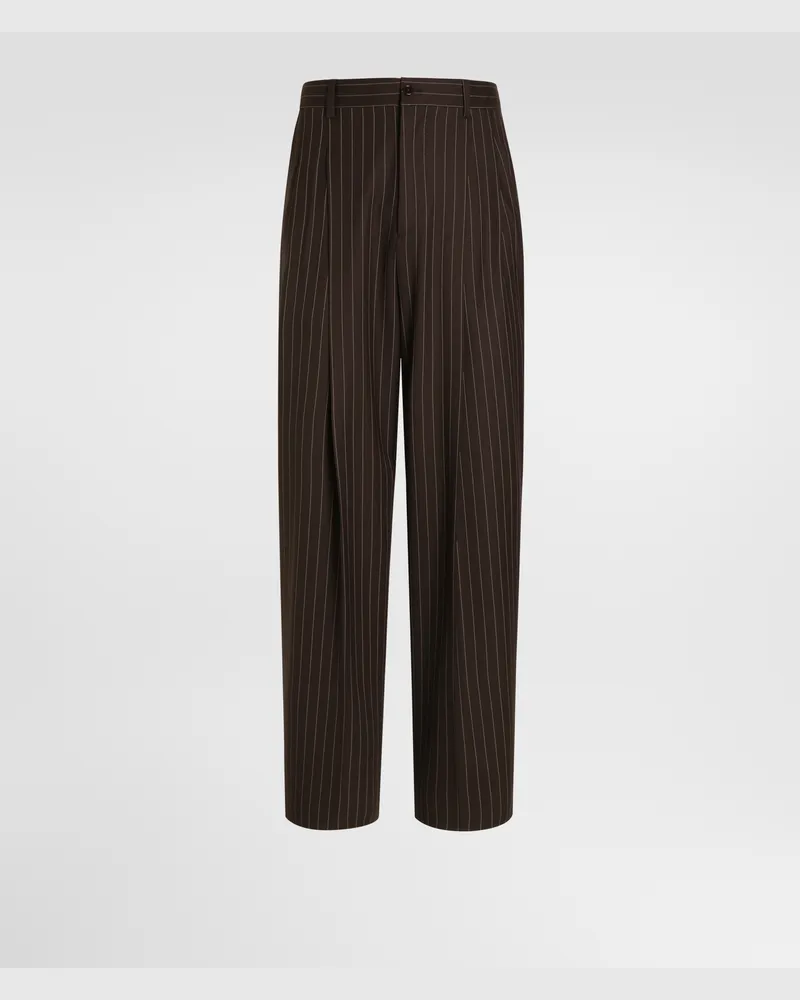 Dolce & Gabbana Hose Aus Wolle In Nadelstreifen-optik - Mann Hosen Und Shorts Mehrfarbig Wolle 