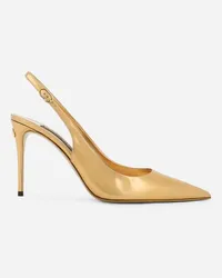 Dolce & Gabbana Slingback aus Kalbsleder Gold