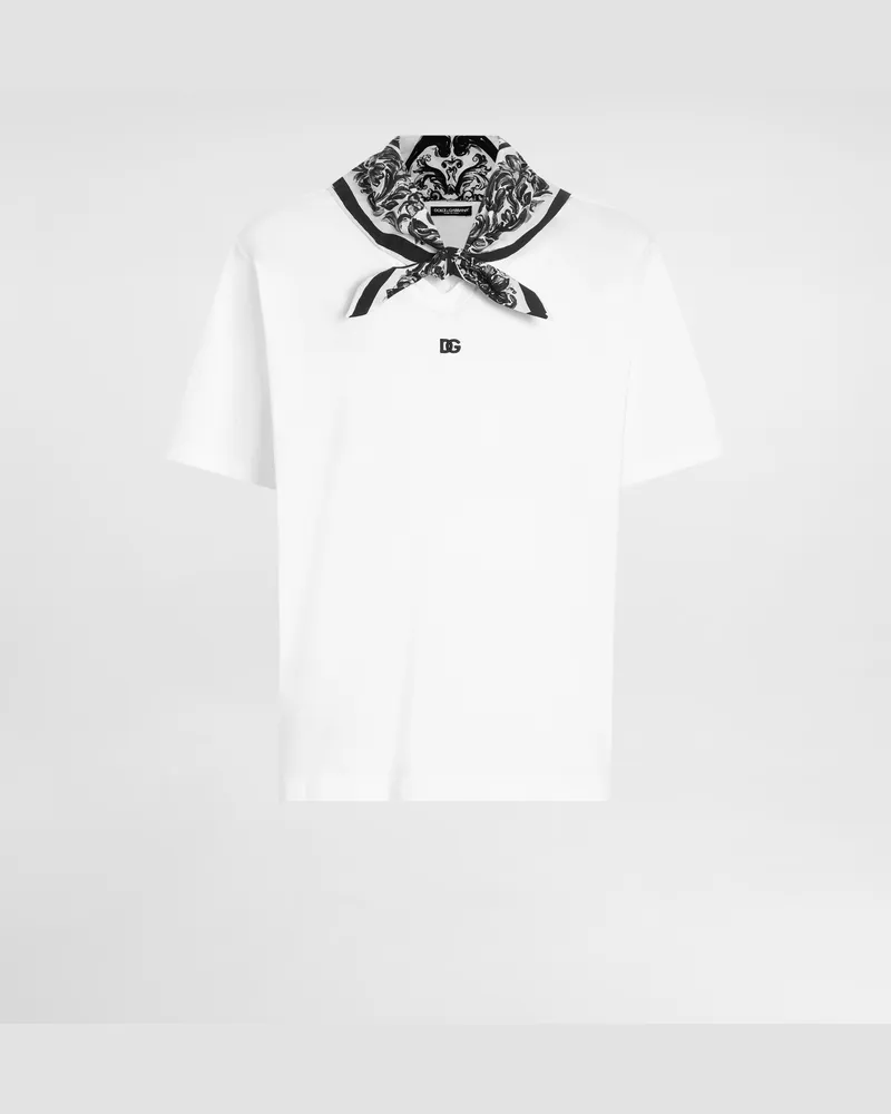 Dolce & Gabbana T-shirt Mit Tuchdetail - Mann T-shirts Und Polos Wei Weiss