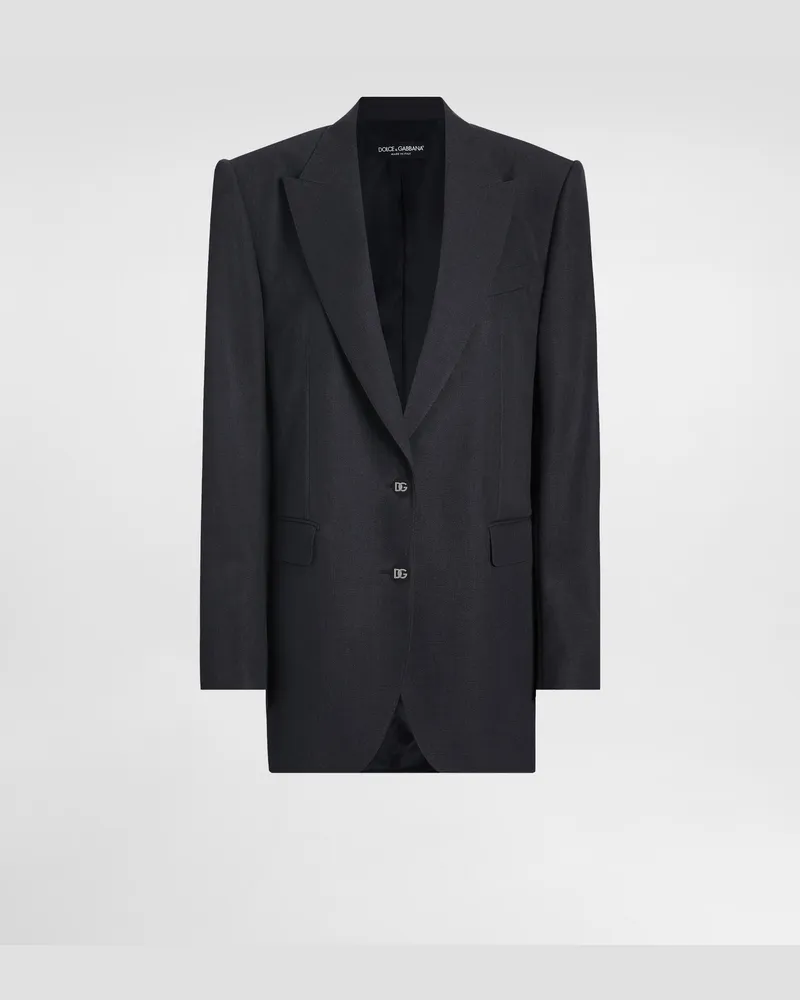 Dolce & Gabbana Oversize-jacke Aus Wollstoff - Frau Blazer Grau Grau