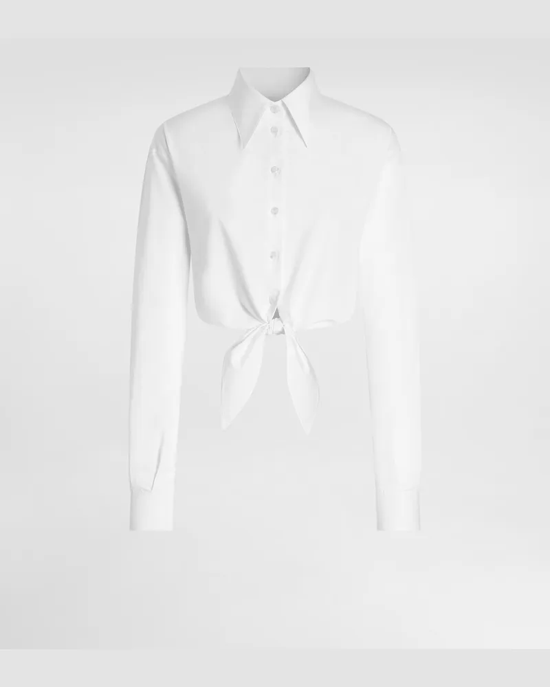 Dolce & Gabbana Hemd Aus Baumwollpopeline - Frau Blusen Und Tops Wei Weiss