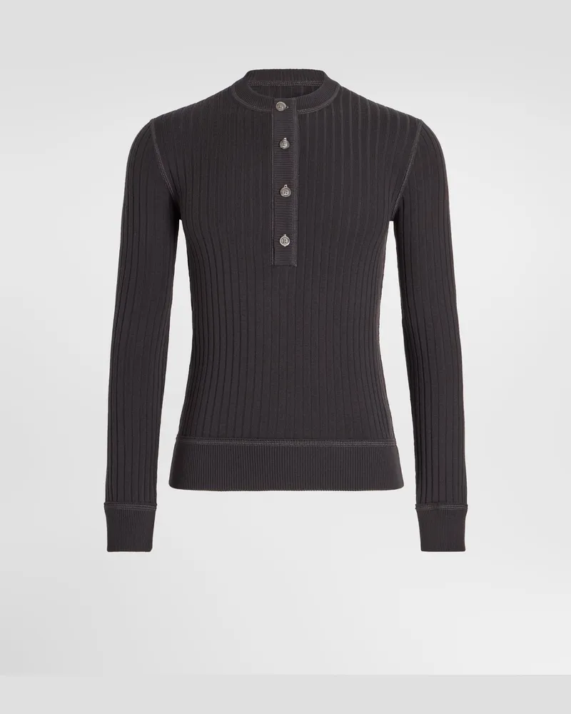 Dolce & Gabbana Pullover Serafino Aus Schurwolle - Mann Strickwaren Grau Grau