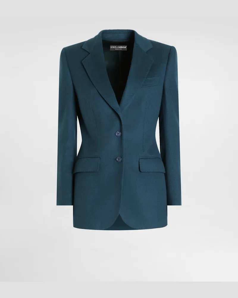 Dolce & Gabbana Single-breasted Cashmere Jacket - Frau Blazer Blau Blau