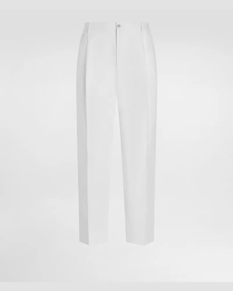Dolce & Gabbana Leinenhose - Mann Hosen Und Shorts Wei� Leinen Weiss