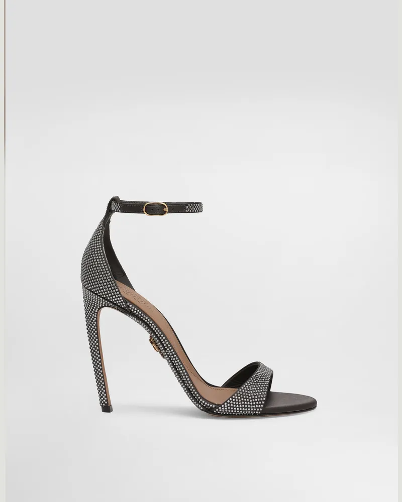 Dolce & Gabbana Sandalette Aus Satin Mit Thermostrass - Frau Sandalen Und Wedges Mehrfarbig Mehrfarbig