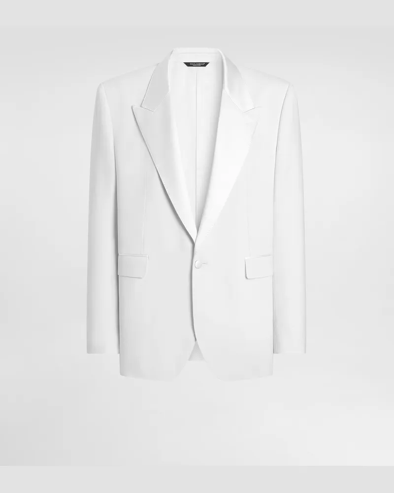 Dolce & Gabbana Smokingjacke Palermo Aus Schurwolle Mit Einreihigem Schnitt - Mann Anzüge Und Blazer Wei Weiss