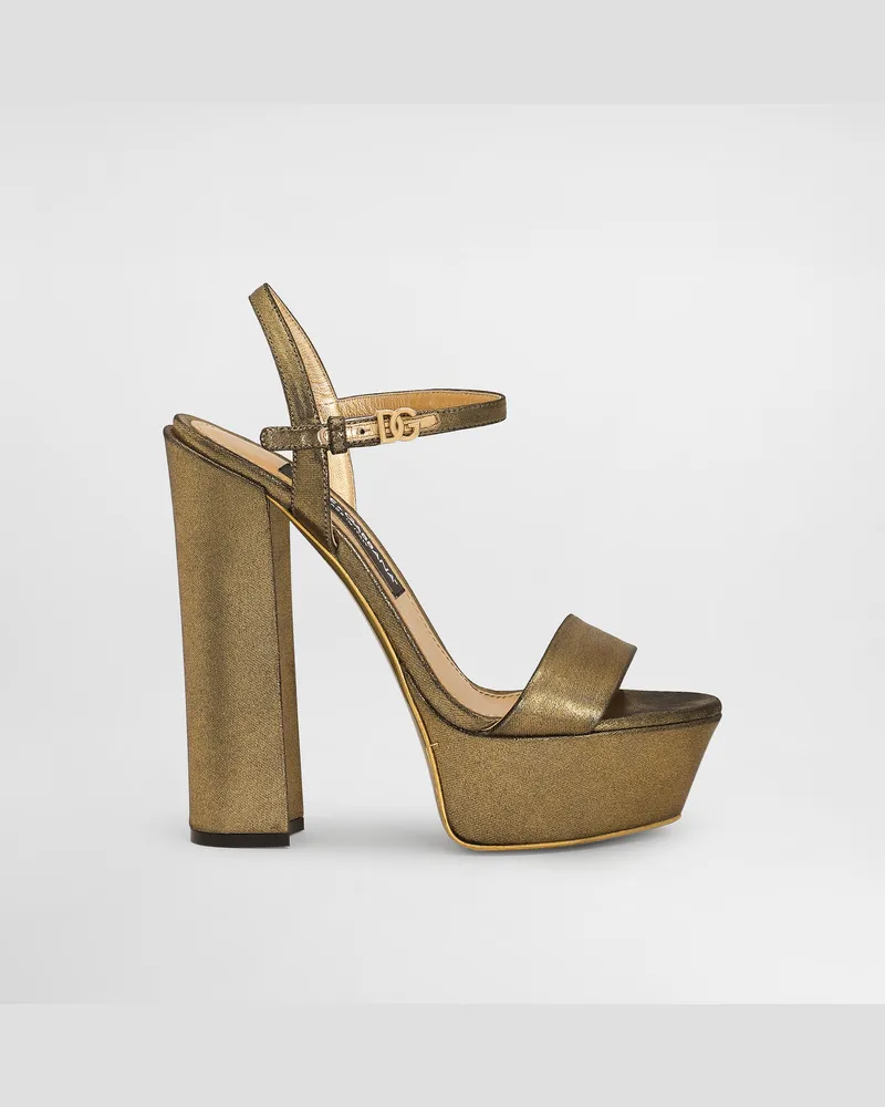 Dolce & Gabbana Sandalette Aus Metallic-organsin - Frau Sandalen Und Wedges Gold Gold