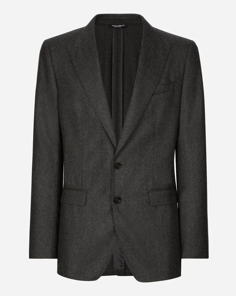 Dolce & Gabbana Einreihige Jacke Fit Taormina Aus Wolle - Mann Anzüge Und Blazer Grau Grau