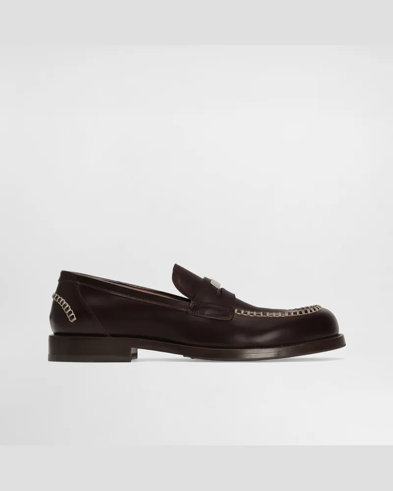 Dolce & Gabbana Loafer Aus Kalbsleder - Mann Driver Und Mokassins Burgunderrot Burgunderrot