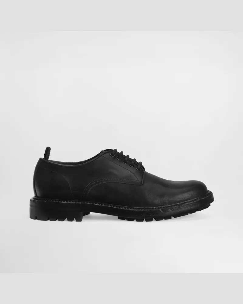 Dolce & Gabbana Calfskin Derby Shoes - Mann Schnürschuhe Schwarz Black