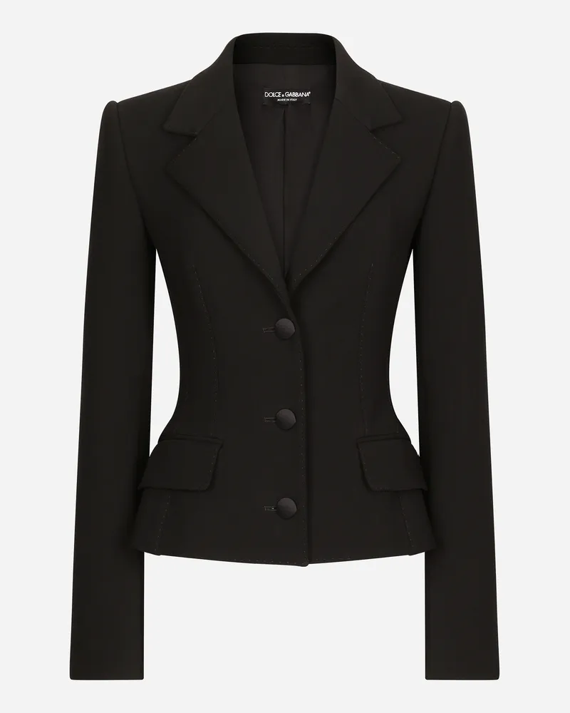 Dolce & Gabbana Einreihige Jacke Dolce Aus Wolle - Frau Blazer Schwarz Wolle Black
