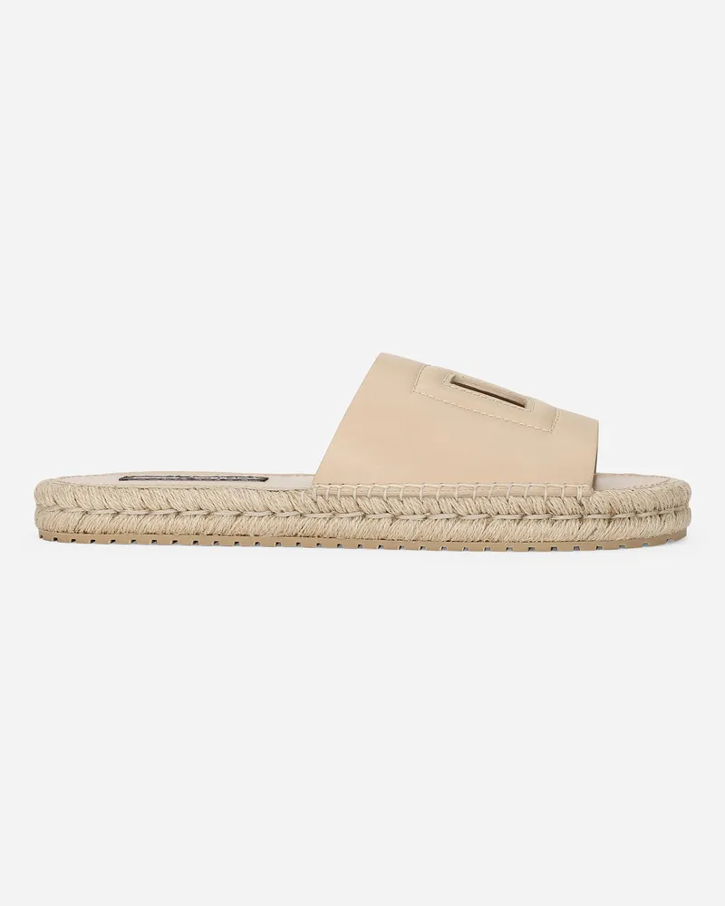 Dolce & Gabbana Espadrille-pantolette Aus Kalbsleder - Mann Sandalen Und Slides Beige Leder Beige