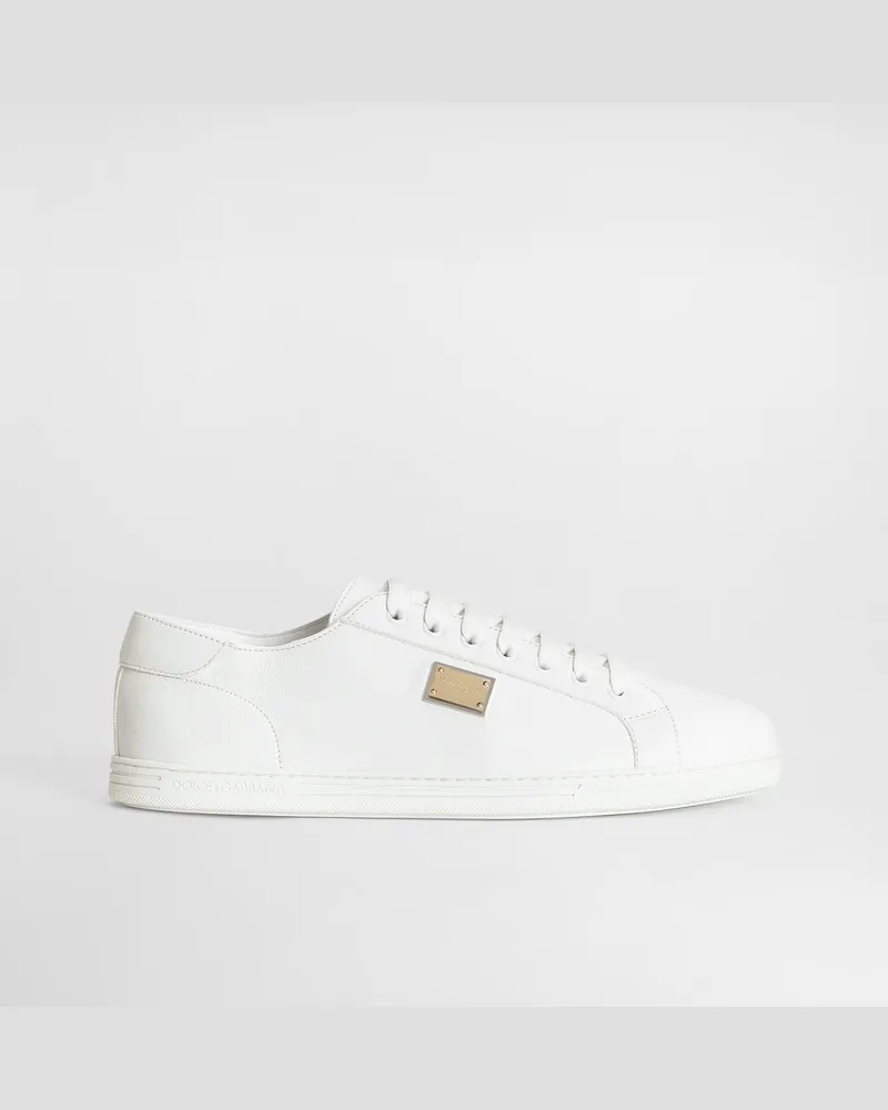 Dolce & Gabbana Sneaker Saint Tropez Aus Kalbsleder - Mann Sneakers Wei� Leder Weiss