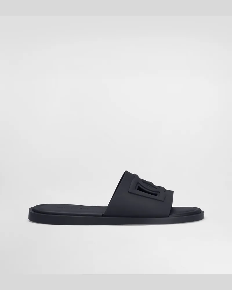 Dolce & Gabbana Badepantolette Aus Gummi - Mann Sandalen Und Slides Blau Gummi Blau