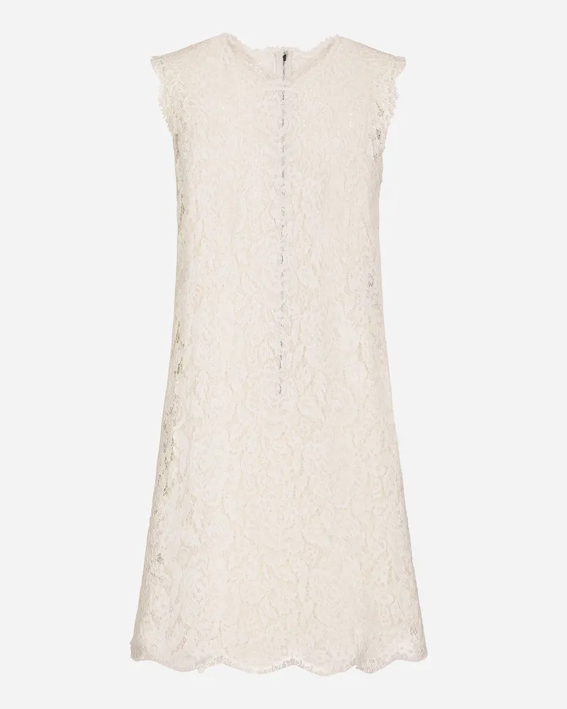 Dolce & Gabbana Lace Dress With Floral Pattern - Frau Kleider Wei� Spitze White
