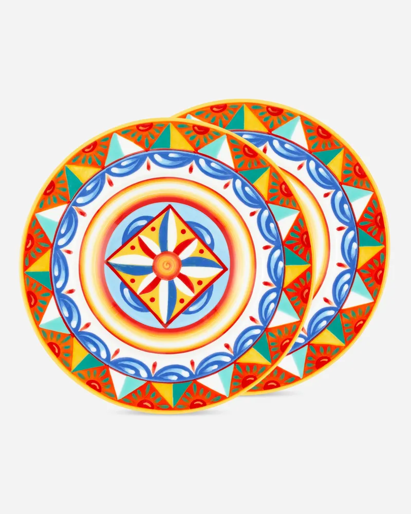 Dolce & Gabbana Set 2 Soup Plates In Fine Porcelain - Suppenteller Mehrfarbig Mehrfarbig