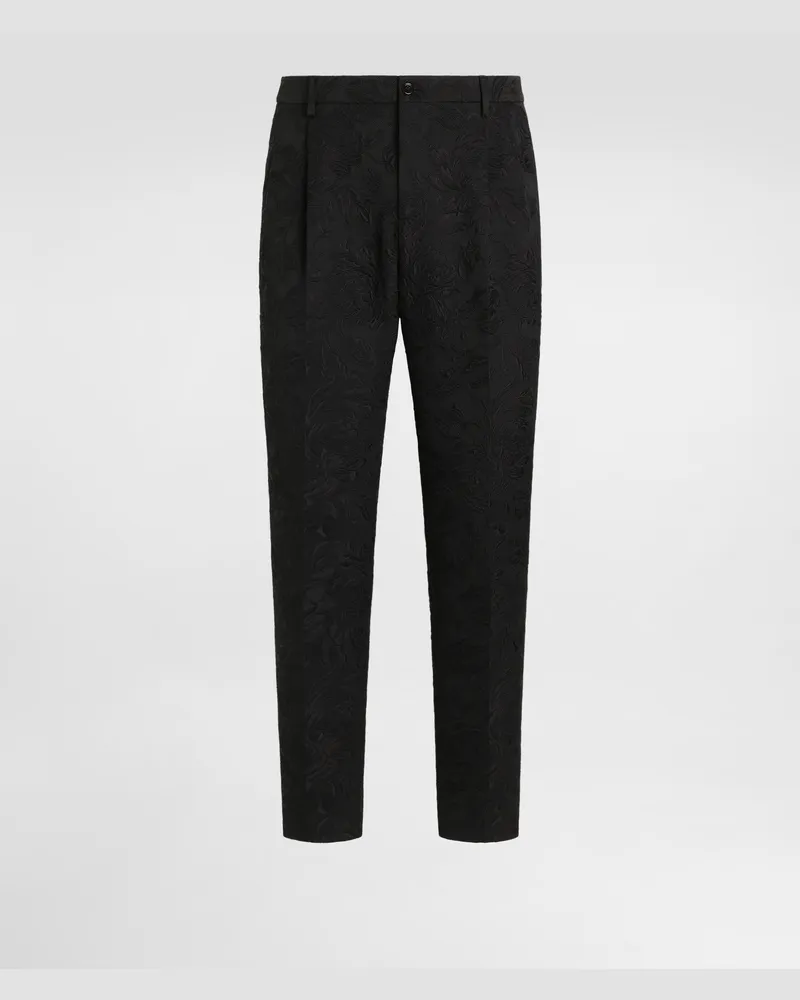 Dolce & Gabbana Brocade Trousers - Mann Collection Schwarz 
