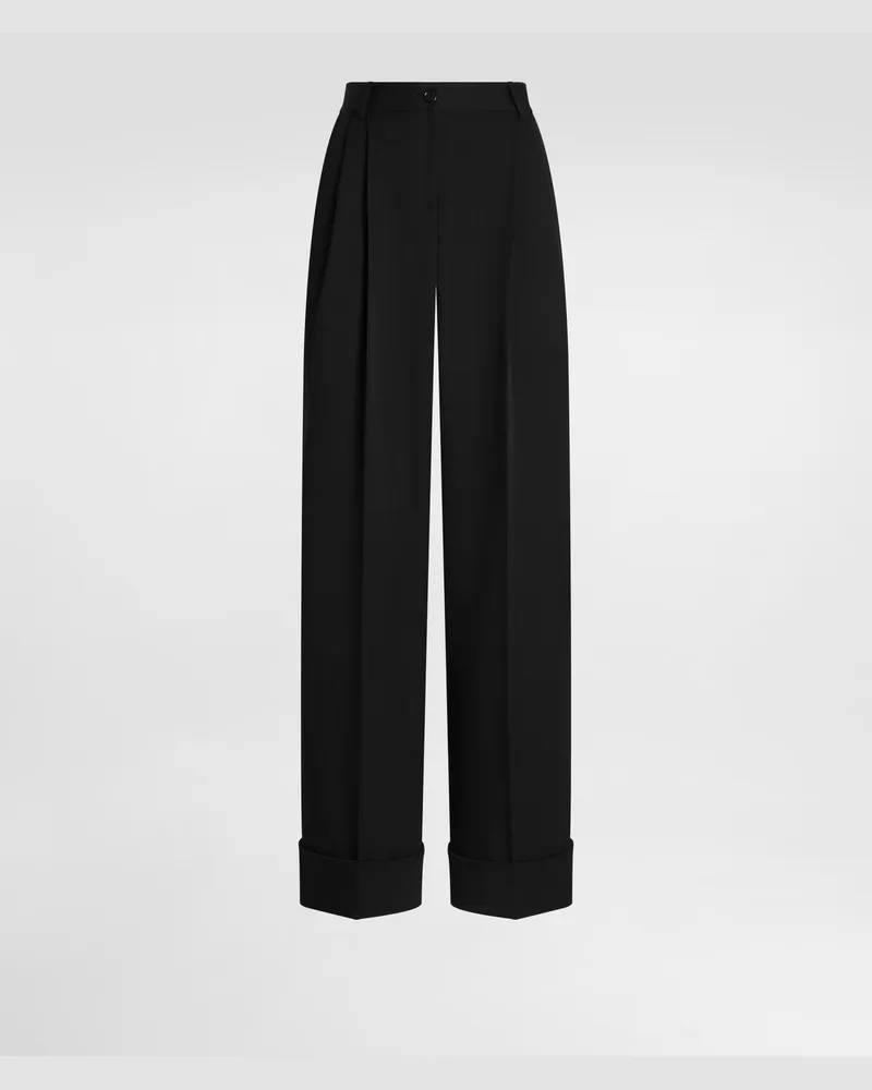 Dolce & Gabbana Hose Aus Wollgabardine - Frau Hosen Und Shorts Schwarz Black