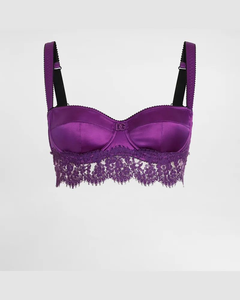 Dolce & Gabbana Bh Aus Spitze Und Satin - Frau Unterwäsche Mehrfarbig Mehrfarbig