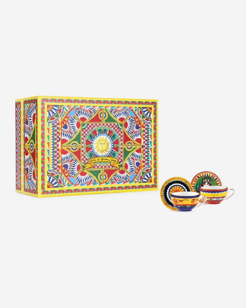 Dolce & Gabbana Gift Box With 2 Porcelain Teacups With Saucers - Teetassen Multicolor Multicolor