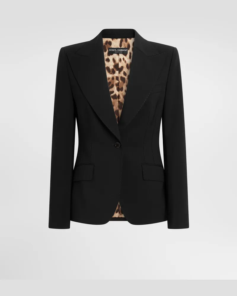 Dolce & Gabbana Einreihige Jacke Turlington Aus Mikrorippstoff - Frau Blazer Schwarz Black