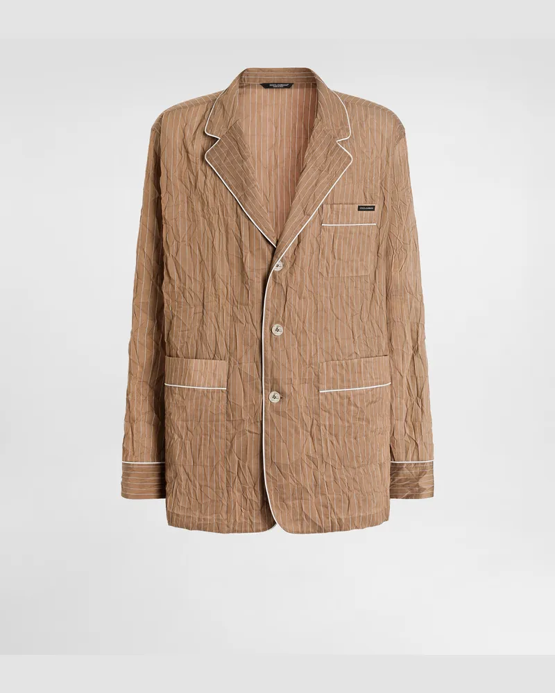 Dolce & Gabbana Crinkled Striped Fabric Shirt-style Vanity Robe - Mann Hemden Multicolor Multicolor