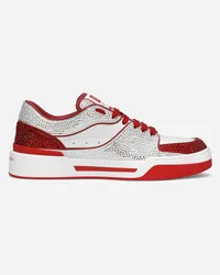 Dolce & Gabbana Sneaker New Roma aus Kalbsleder mit Thermostrass Mehrfarbig