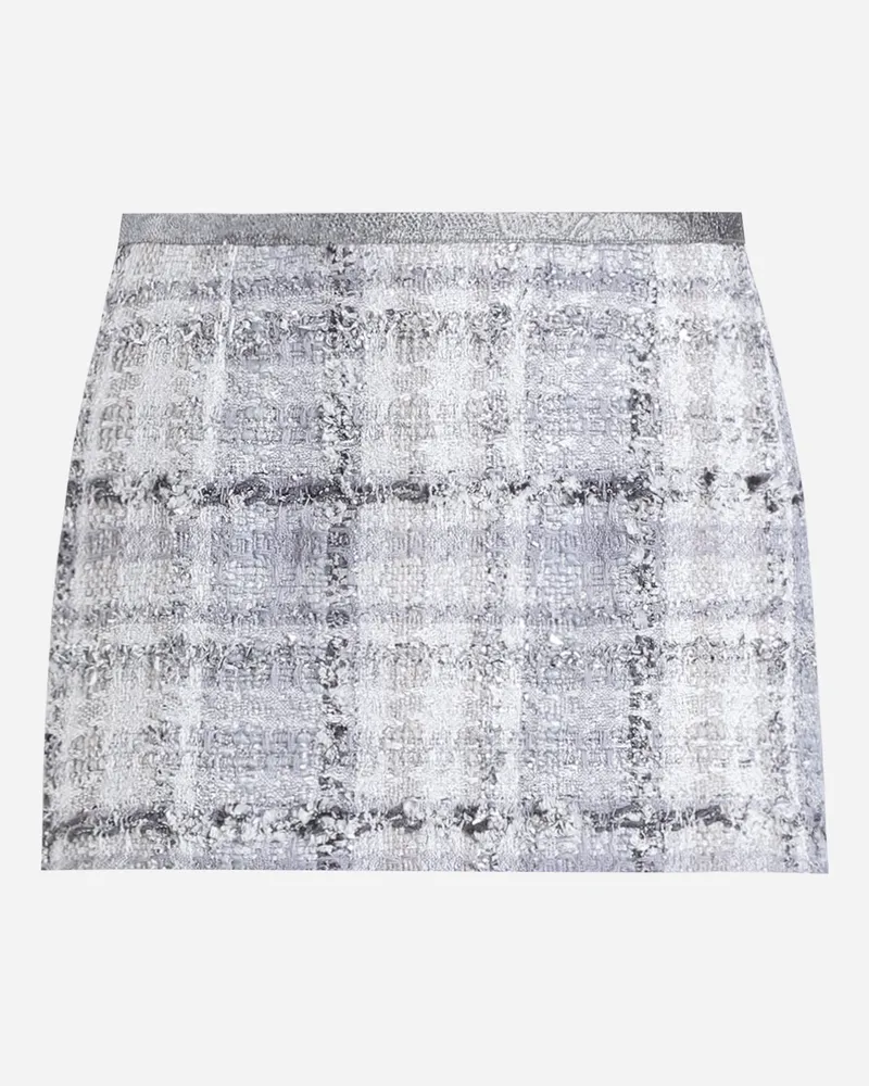 Dolce & Gabbana Lurex-minirock Aus Kariertem Raschel-tweed - Frau Röcke Mehrfarbig Mehrfarbig