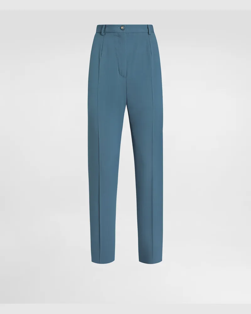 Dolce & Gabbana Wool Trousers - Frau Hosen Und Shorts Blue Blue