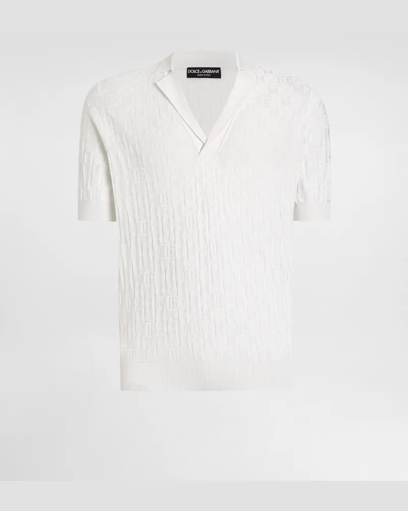 Dolce & Gabbana Poloshirt Aus Glatter Seide - Mann Strickwaren Wei Weiss