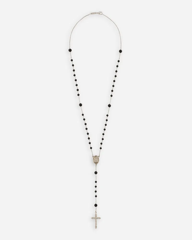 Dolce & Gabbana Rosary Necklace With Natural Gemstones - Mann Bijoux Silber Metall Silber